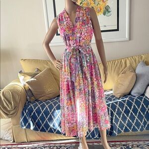 Kate Spade Pink and Purple Floral Maxi Dress